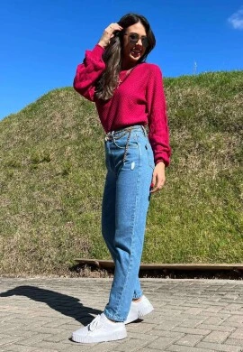 BLUSA TRICOT FEMININA ESCAMAS  COSH JEANS - Pink