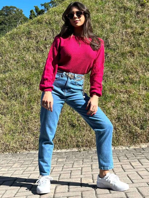 BLUSA TRICOT FEMININA ESCAMAS  COSH JEANS - Pink
