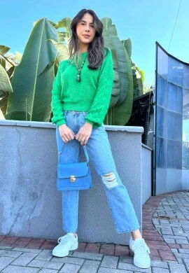 BLUSA TRICOT FEMININA ESCAMAS  COSH JEANS - Verde