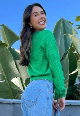 BLUSA TRICOT FEMININA ESCAMAS  COSH JEANS - Verde