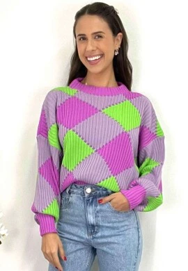 BLUSA TRICOT MANGA LONGA FEMININA  COSH JEANS - Rosa