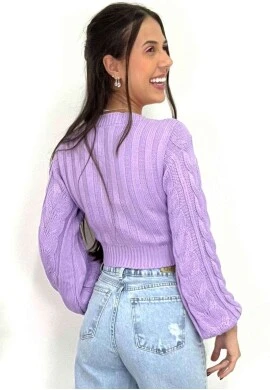 BLUSA TRICOT MANGA TRANÇADA  COSH JEANS - Lavanda