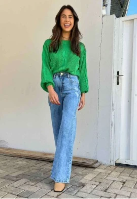 BLUSA TRICOT TRANÇADA  COSH JEANS - Verde