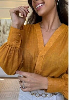 BODY CAMISA GABRIELA - COSH JEANS - Mostarda