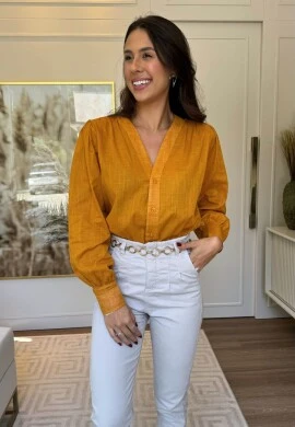 BODY CAMISA GABRIELA - COSH JEANS - Mostarda