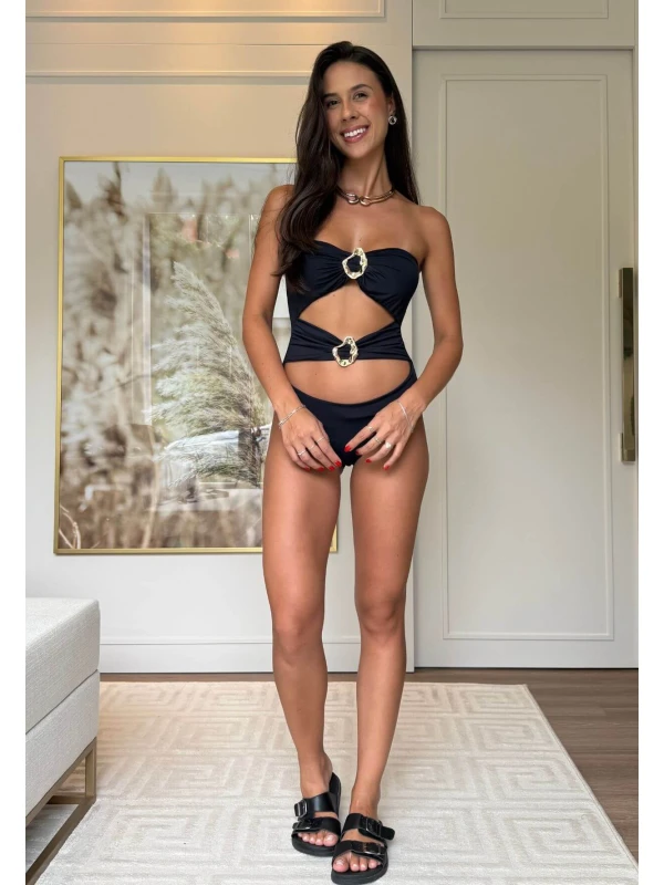 BODY CLARA TOMARA QUE CAIA - COSH JEANS - Preto