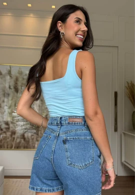BODY DECOTE QUADRADO MARIA - COSH JEANS - Azul