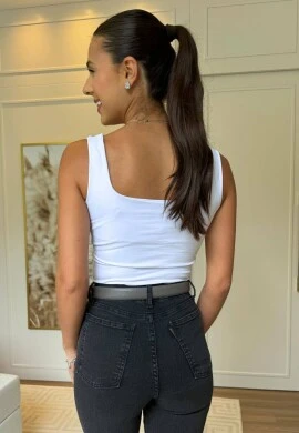 BODY DECOTE QUADRADO MARIA - COSH JEANS - Branco