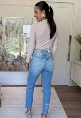 BODY FEMININO GOLA ALTA LAURA - COSH JEANS - Pele