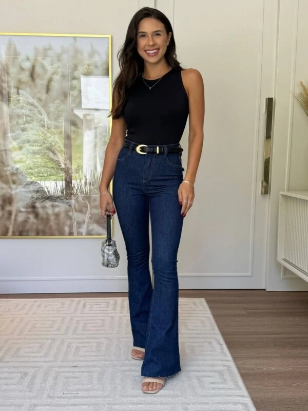 BODY NADADOR LARI LISO - COSH JEANS - Preto