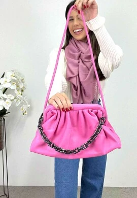 BOLSA FEMININA COM CORRENTES - COSH JEANS - Rosa