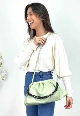 BOLSA FEMININA COM CORRENTES - COSH JEANS - Verde