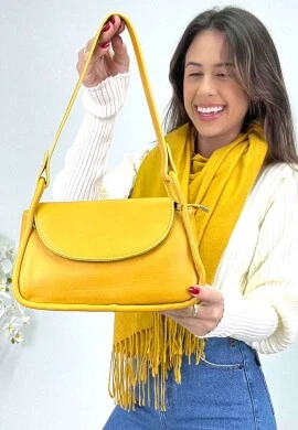 BOLSA LATERAL FEMININA - COSH JEANS - Mostarda