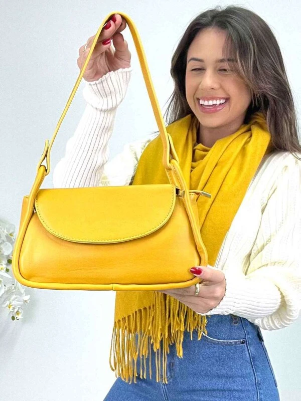 BOLSA LATERAL FEMININA - COSH JEANS - Mostarda