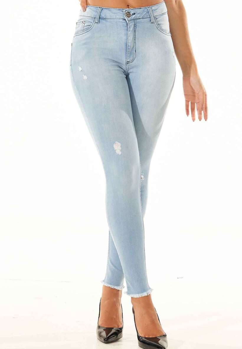 Calça sales cigarrete desfiada