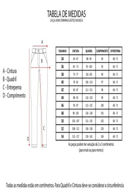 CALÇA JEANS FEMININA ELÁSTICO NA BOCA - Jeans