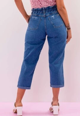 CALÇA JEANS FEMININA MOM DESTROYED - Jeans