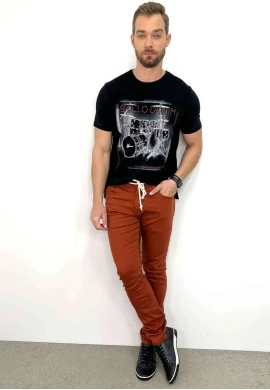 CALÇA SARJA GANGSTER MASCULINA  COSH JEANS - Ferrugem