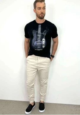 CALÇA SARJA MASCULINA  COSH JEANS - Areia