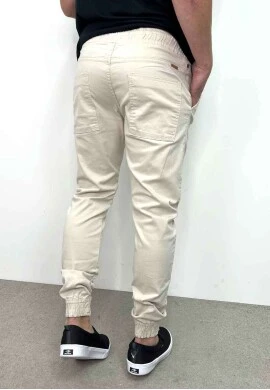 CALÇA SARJA MASCULINA  COSH JEANS - Areia