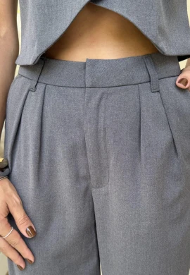 CALÇA ALFAIATARIA WIDE - COSH JEANS - Cinza