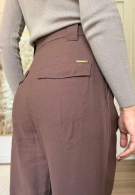 CALÇA ALFAIATARIA WIDE LEG - COSH JEANS - Marrom