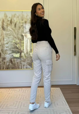 CALÇA CARGO FEMININA RAISSA  COSH JEANS - Gelo
