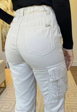 CALÇA CARGO FEMININA RAISSA  COSH JEANS - Gelo