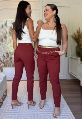 CALÇA DE ALFAIATARIA SKINNY - COSH JEANS - Marrom
