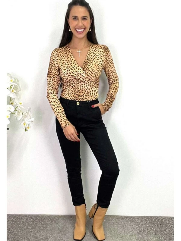 CALÇA ESMERALDA CIGARRETE FEMININA  COSH JEANS - Preto