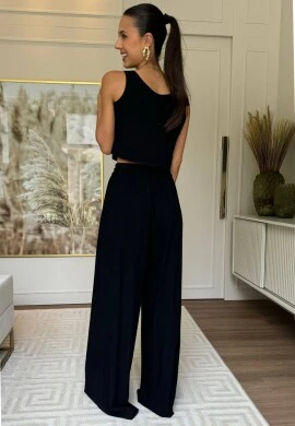 CALÇA FEMININA LINHO COM VISCOSE MAIARA - COSH JEANS - Preto