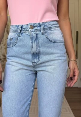 CALÇA FEMININA MOM BRUNA - COSH JEANS - Jeans claro