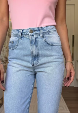 CALÇA FEMININA MOM BRUNA - COSH JEANS - Jeans claro