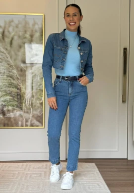 CALÇA FEMININA RETA CROPPED CINTIA - COSH JEANS - Jeans