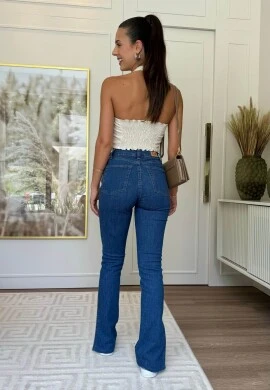 CALÇA FEMININA RETA LEILA - COSH JEANS - Jeans medio