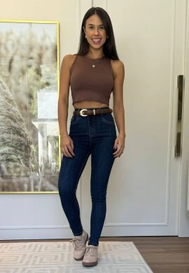 CALÇA FEMININA SKINNY SAFIRA - COSH JEANS - Jeans escuro