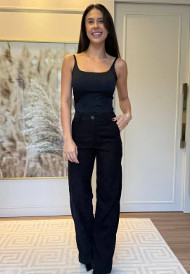 CALÇA FEMININA VELUDO SOFIA - COSH JEANS - Preto