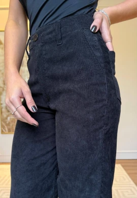 CALÇA FEMININA VELUDO SOFIA - COSH JEANS - Preto