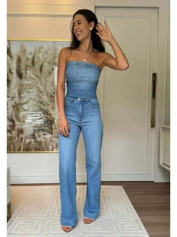 CALÇA FEMININA WIDE LEG BIANCA - COSH JEANS - Jeans