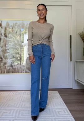 CALÇA FEMININA WIDE LEG CLARA - COSH JEANS - Jeans