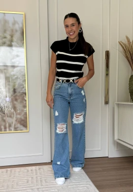 CALÇA FEMININA WIDE LEG ESMERALDA  COSH JEANS - Jeans