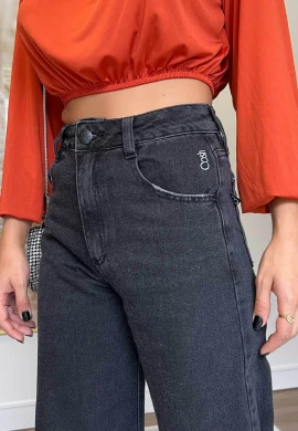 CALÇA FEMININA WIDE LEG HELOA - COSH - Preto