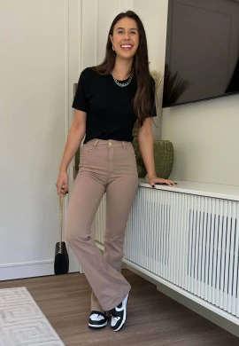 CALÇA FLARE BRENDA - COSH JEANS - Camurça
