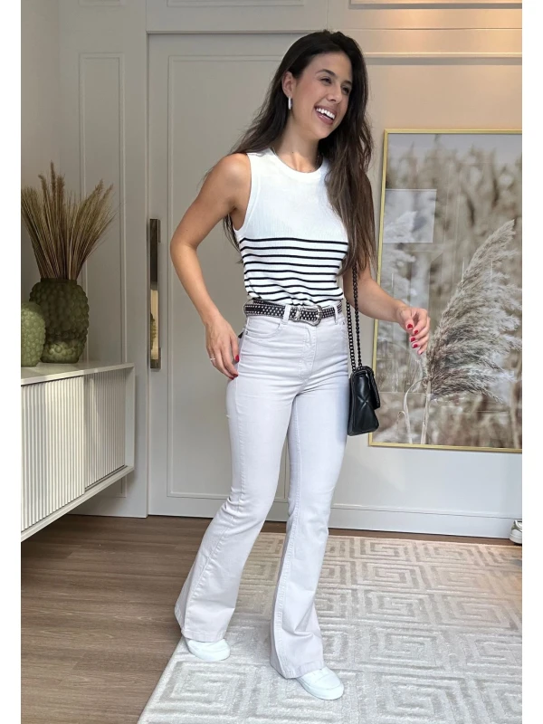 CALÇA FLARE BRENDA - COSH JEANS - Gelo