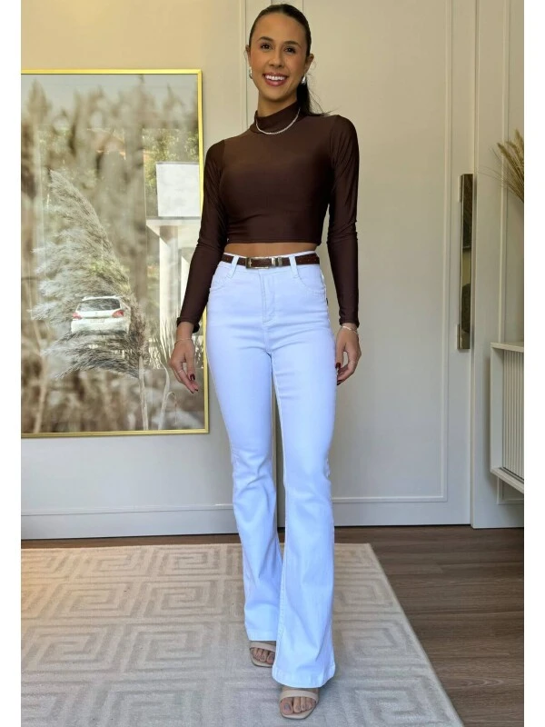 CALÇA FLARE FEMININA BRANCA - COSH JEANS - Branco