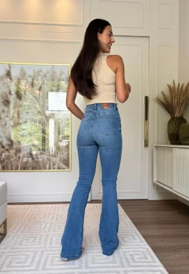CALÇA FLARE FEMININA GISELE - COSH JEANS - Jeans claro