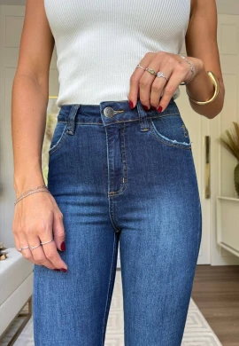 CALÇA FLARE FEMININA GISELE - COSH JEANS - Jeans escuro