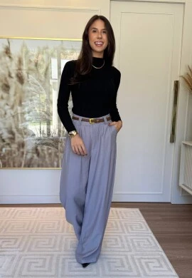 CALÇA IARA SARJADA - COSH JEANS - Cinza