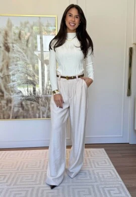 CALÇA IARA SARJADA - COSH JEANS - Off white
