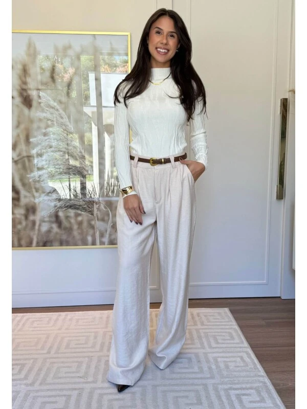 CALÇA IARA SARJADA - COSH JEANS - Off white
